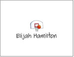 Queen Bee Personalized Stationery/Thank You Notes - Basketball Hoop (NC-64)