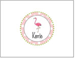 Queen Bee Personalized Stationery/Thank You Notes - Flamingo Polka Dots (NC-77)