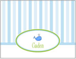 Queen Bee Personalized Stationery/Thank You Notes - Blue Whale Stripe (NC-79)