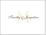Queen Bee Personalized Stationery/Thank You Notes - Couple Initial on Linen (NC-F05)