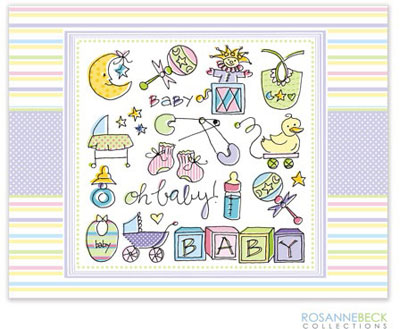 Rosanne Beck Stationery - Oh Baby - Multi