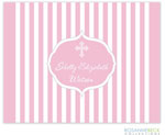 Rosanne Beck Stationery - Striped Cross - Pink