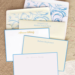 Stationery/Thank You Notes by Rytex - Hand Bordered Cards (Soft Blue)