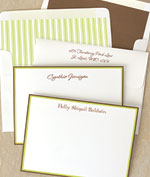 Rytex Stationery - Pistachio And Brown Hand Bordered Cards (RY-B3-31-32-p33)