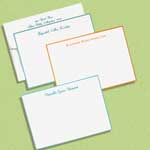 Rytex Signature Style Stationery - Aqua & Orange Hand Border Cards (C4-60)