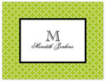 Stationery/Thank You Notes by Stacy Claire Boyd - Trailing Trellis - Green (Folded)