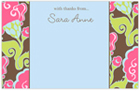 Take Note Designs - Stationery/Thank You Notes (Large Floral on Brown) (TND-B2-0101)