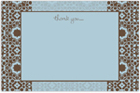 Take Note Designs - Stationery/Thank You Notes (Blue Art Scroll and Brown) (TND-B2-0110)