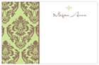 Take Note Designs - Stationery/Thank You Notes (Green Damask Side) (TND-B2-0123)