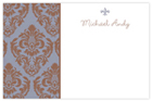 Take Note Designs - Stationery/Thank You Notes (Blue Damask Side) (TND-B2-0124)
