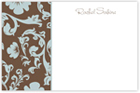Take Note Designs - Stationery/Thank You Notes (Blue Vines on Brown) (TND-B2-0152)