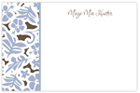 Take Note Designs - Stationery/Thank You Notes (Blue Fun Print on Brown) (TND-B2-0181)