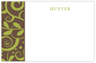 Take Note Designs - Stationery/Thank You Notes (Green Vines on Brown) (TND-B2-0186)