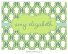 Take Note Designs - Stationery/Thank You Notes (Tiffany and Lime Hourglass Tag Graduation) (TND-C-2502)