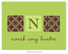 Take Note Designs - Stationery/Thank You Notes (Brown Cube Initial on Green Graduation) (TND-C-2510)