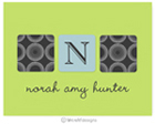 Take Note Designs - Stationery/Thank You Notes (Dark Grey Cube Initial on Green Graduation) (TND-C-2511)