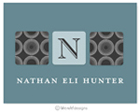 Take Note Designs - Stationery/Thank You Notes (Dark Grey Cube Initial on Turquoise Graduation) (TND-C-2512)