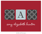 Take Note Designs - Stationery/Thank You Notes (Dark Grey Cube Initial on Red Graduation)