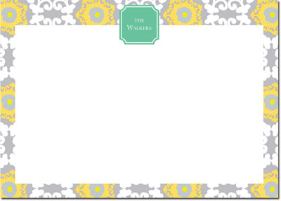 Whitney English Stationery/Thank You Notes - Modern Suzani Lemon (W24421)