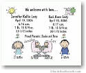 Pen At Hand Stick Figures - Birth Announcements - Full Color (Twins)