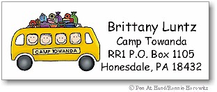 Pen At Hand Stick Figures - Camp Labels (Bus)