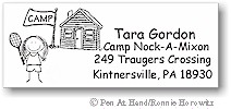 Pen At Hand Stick Figures - Camp Address Labels (single color)
