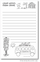 Pen At Hand Stick Figures - Large Single Color Camp Notepad (Camp Bus)