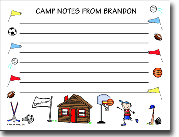 Pen At Hand Stick Figures - Camp Postcards (Sport Border)