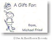 Pen At Hand Stick Figure Gift Stickers - Gift