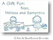 Pen At Hand Stick Figure Gift Stickers - Wagon
