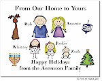 Pen At Hand Stick Figures - Full Color Holiday Cards - Mixed1