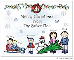 Pen At Hand Stick Figures - Full Color Holiday Cards - Xmas10