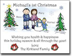 Pen At Hand Stick Figures - Full Color Holiday Cards - Xmas 19 - Baby Boy