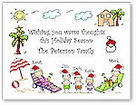 Pen At Hand Stick Figures - Full Color Holiday Cards - Xmas Tropical Land
