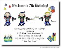 Pen At Hand Stick Figures - Invitations - Laser Tag