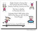 Pen At Hand Stick Figures - Invitations - Gymnastics (Girl - color)