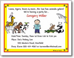 Pen At Hand Stick Figures - Invitations - Zoo - Boy (Inv 1060 B)