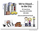 Pen At Hand Stick Figures - Moving Card - City (color)