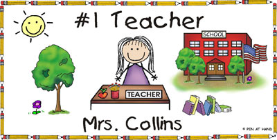 Pen At Hand Stick Figures - Mug (Teacher - 2 - Woman)