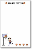 Pen At Hand Stick Figures - Large Full Color Notepads (Basketball)