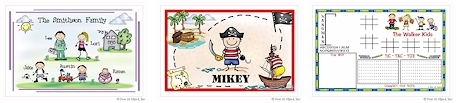 Stick Figure Placemats by Pen At Hand