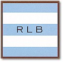 Gift Stickers by Boatman Geller - Light Blue Stripe/Brown Border
