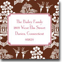 Holiday Gift Stickers by Boatman Geller - Chinoiserie Brown