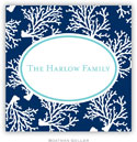 Gift Stickers by Boatman Geller - Coral Repeat Navy