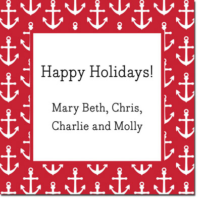 Gift Stickers by Boatman Geller - Anchors Red