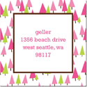 Gift Stickers by Boatman Geller - Holiday Trees Pink