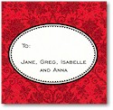 Gift Stickers by Boatman Geller - Red Damask
