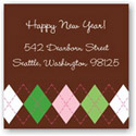 Holiday Gift Stickers by Boatman Geller - Argyle Brown and Pink