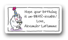 Dinky Designs Gift Stickers - Bear With Cupcake (118B)