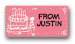Dinky Designs Gift Stickers - Cake & Party Hat (125C)